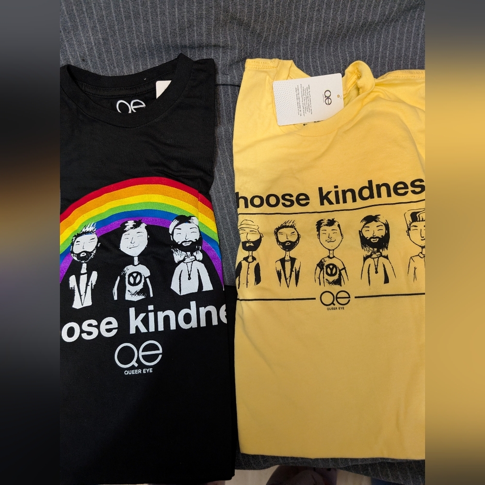 QED London Black and Yellow 'Choose Kindness' Tees